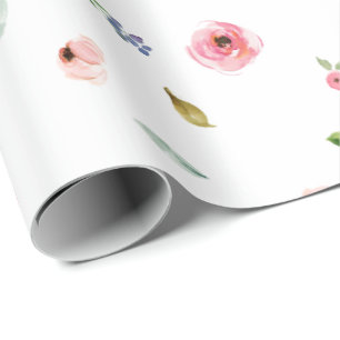 Floral Pattern Peony Roses Flowers Cute Pastel Wrapping Paper