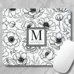 Floral Pattern Personalised Feminine Monogram Mouse Mat<br><div class="desc">Add a touch of sophistication to your workspace with this elegant mouse pad, featuring a personalised monogram and name framed within a chic square detail. The mouse pad showcases a beautiful botanical floral pattern, bringing a sense of nature and spring into your desk setup. The combination of bold serif font...</div>