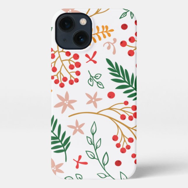 Floral Pattern Personalised Trendy Case-Mate iPhone Case (Back)