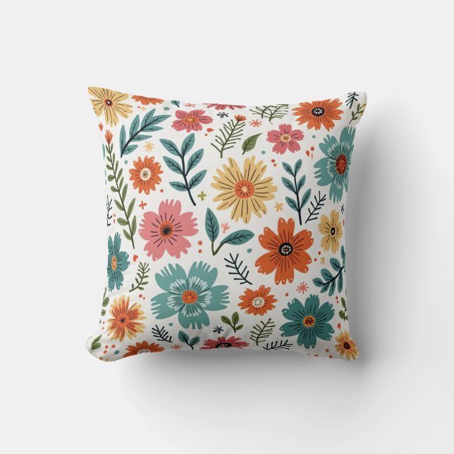 floral pattern pillow cushion (Front)