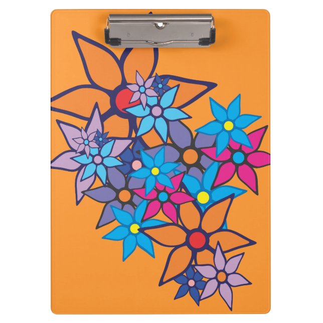 Floral Pattern Pop Art #2 Clipboard (Front)