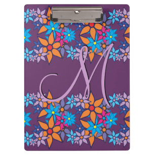 Floral Pattern Pop Art #8 Clipboard