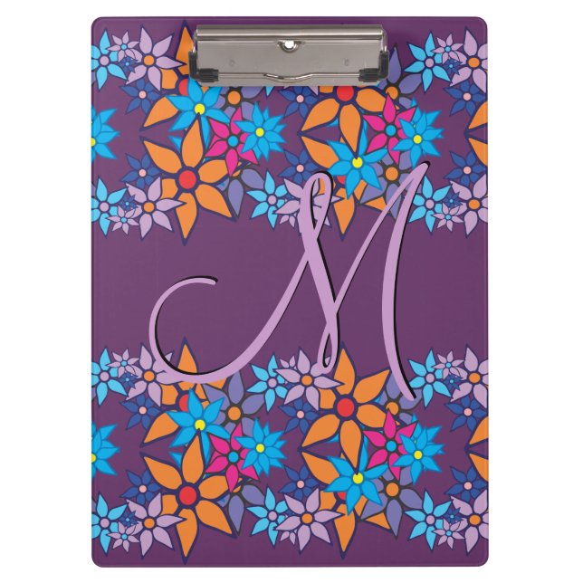 Floral Pattern Pop Art #8 Clipboard (Front)