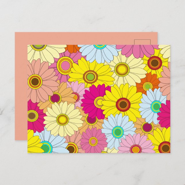 floral pattern postcard (Front/Back)