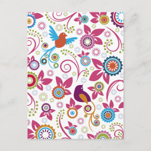 Floral Pattern Postcard