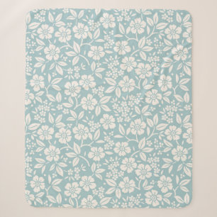 Floral pattern. Pretty flowers on grey blue backgr Sherpa Blanket