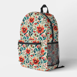 Floral Pattern Printed Backpack
