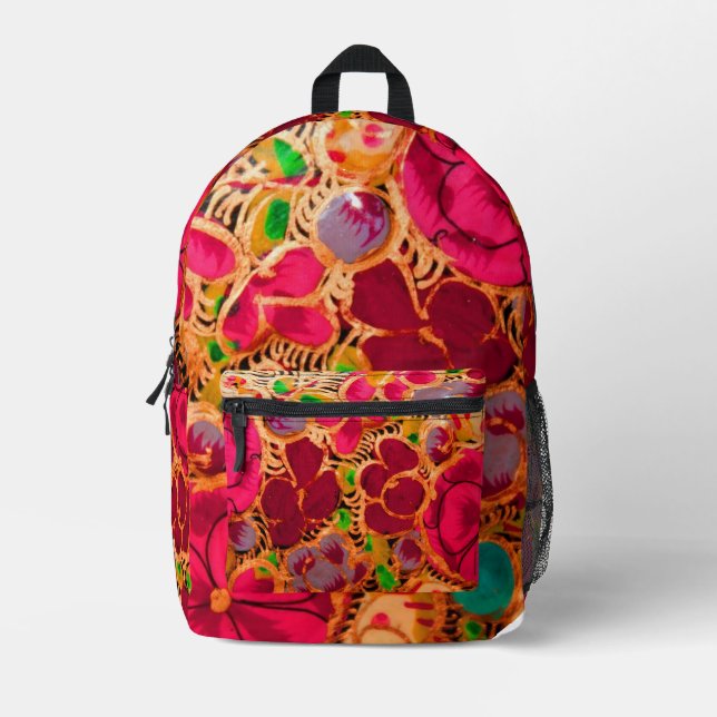 Floral Pattern  Printed Backpack (Front)