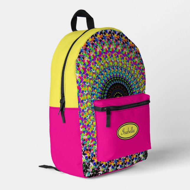 Floral pattern printed backpack (Back Corner Left)