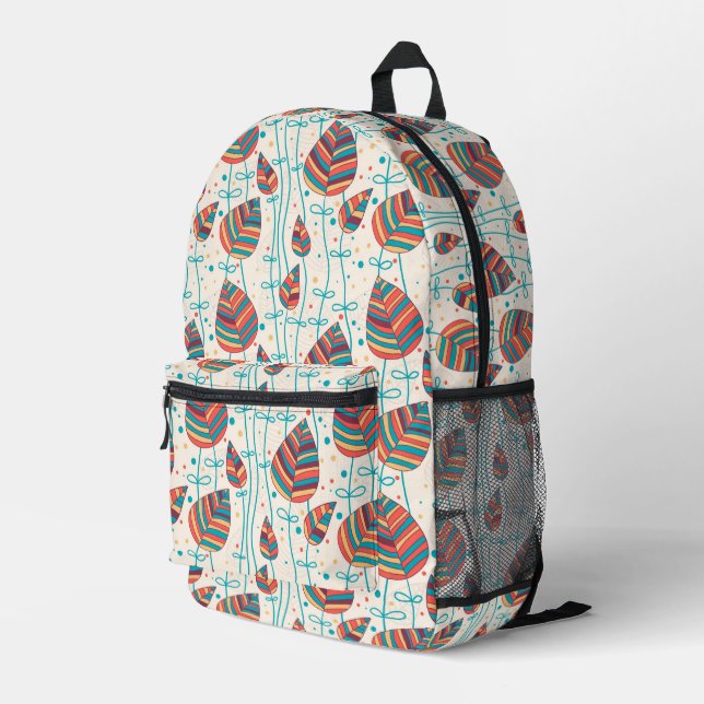 Floral pattern printed backpack (Back Corner Right)