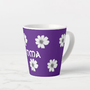 Floral pattern purple latte mug