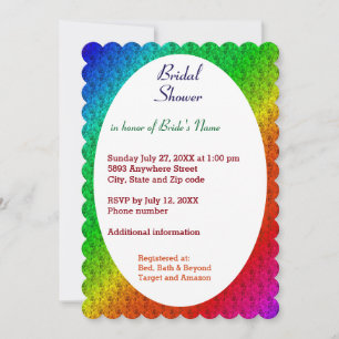 Floral Pattern Rainbow Autumn Wedding Invitation