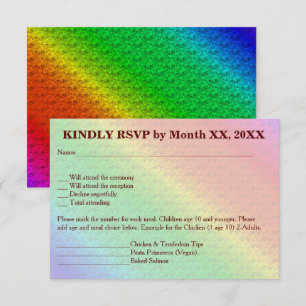 Floral Pattern Rainbow Autumn Wedding Invitation