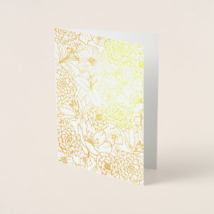 FLORAL PATTERN REAL GOLD FOIL PRINT CARD