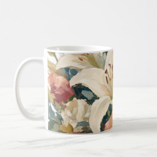 floral pattern roses coffee mug (Left)