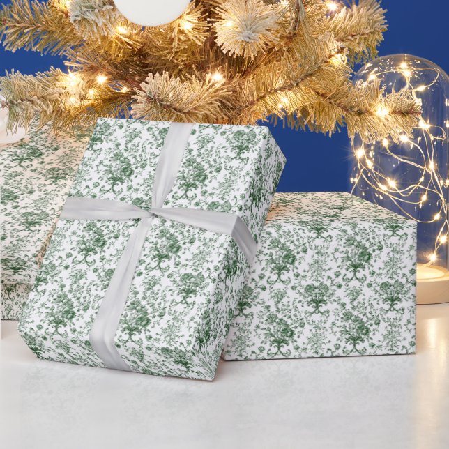 Floral Pattern | Sage Garden Toile Wrapping Paper (Holidays)
