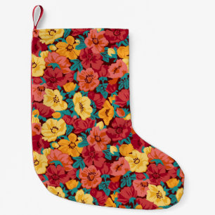 Floral pattern seamless retro. Anemones Small Christmas Stocking