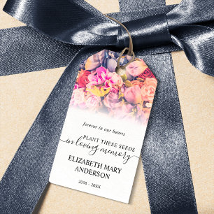 Floral Pattern Seed Packet Memorial Funeral Gift Tags