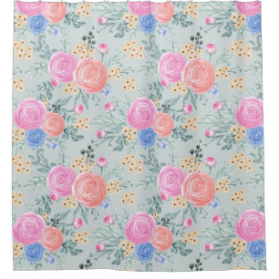 Floral Pattern Shower Curtain