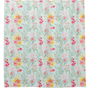 Floral pattern shower curtain