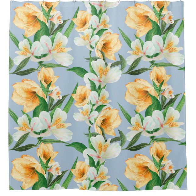 Floral Pattern Shower Curtain (Front)