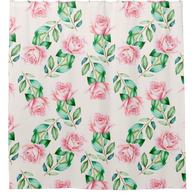Floral Pattern Shower Curtain (Front)