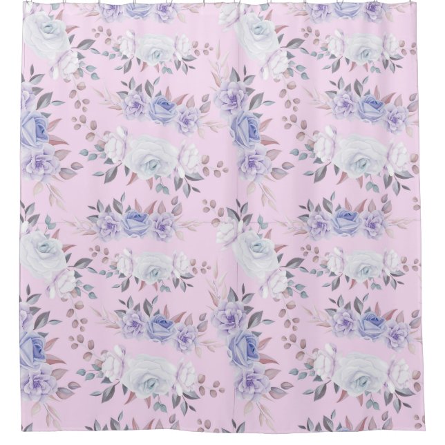 Floral Pattern Shower Curtain (Front)