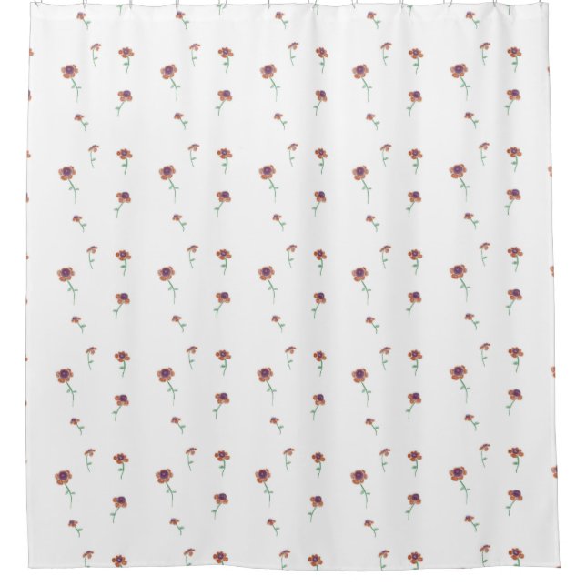 Floral Pattern Shower Curtain (Front)