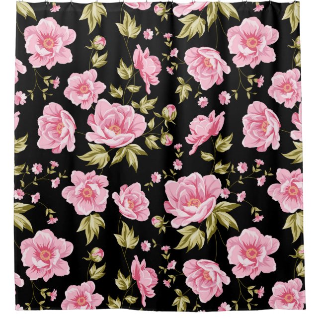 Floral Pattern Shower Curtain (Front)