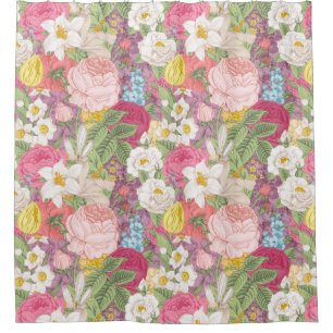 Floral Pattern Shower Curtain