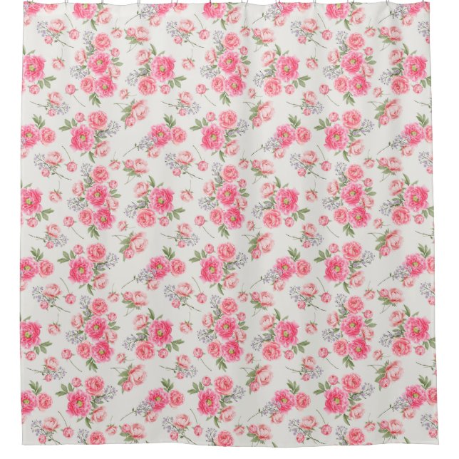 Floral pattern  shower curtain (Front)