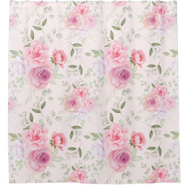 Floral pattern  shower curtain (Front)