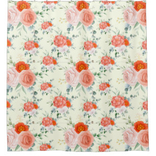 Floral Pattern Shower Curtain