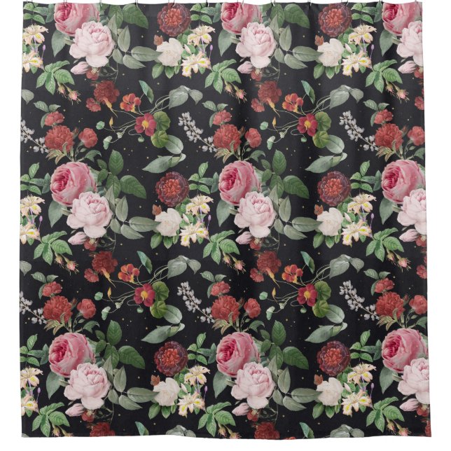 Floral Pattern Shower Curtain (Front)