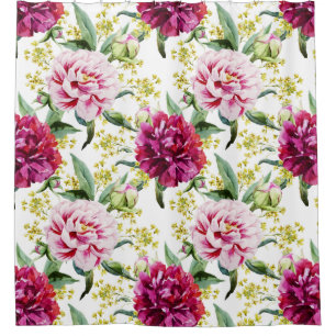 Floral Pattern Shower Curtain