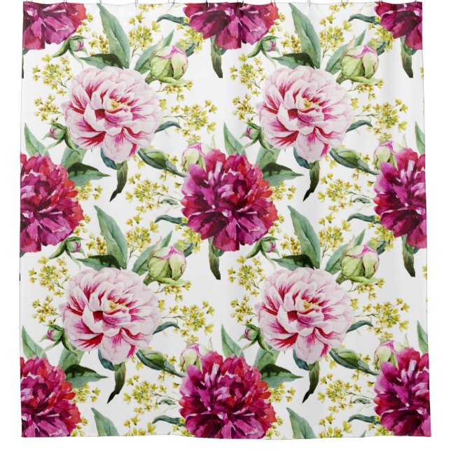 Floral Pattern Shower Curtain (Front)