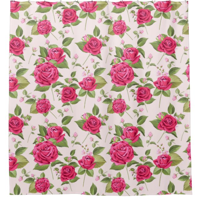 Floral Pattern Shower Curtain (Front)