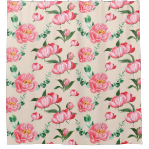 Floral Pattern Shower Curtain