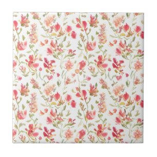 Floral Pattern Snapdragon Flowers Tile