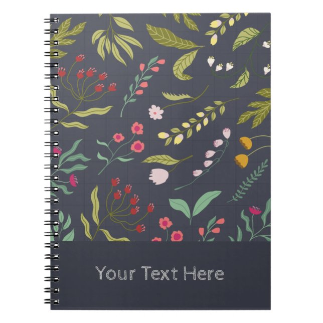 Floral Pattern Spiral Notebook Cover (Front)
