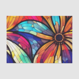 Floral Pattern Stained Glass Decoupage Tissue Paper