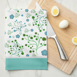 Floral pattern tea towel