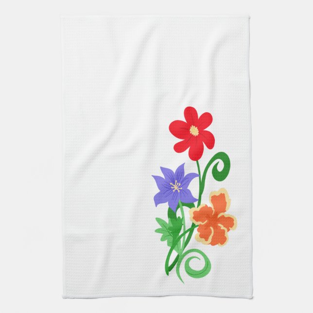 Floral Pattern Tea Towel (Vertical)