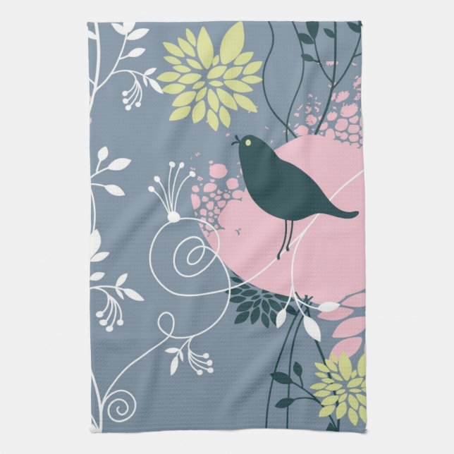 Floral Pattern Tea Towel (Vertical)