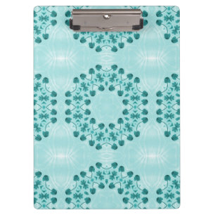 Floral Pattern, Teal Blue Clipboard