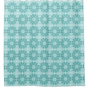 Floral Pattern, Teal Blue Shower Curtain
