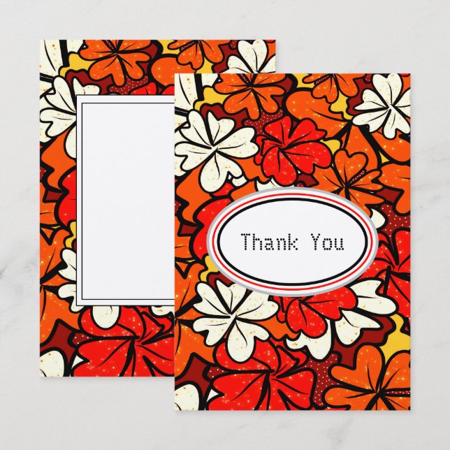 Floral pattern thank you card (Front/Back)