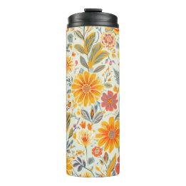 Floral Pattern Thermal Tumblers