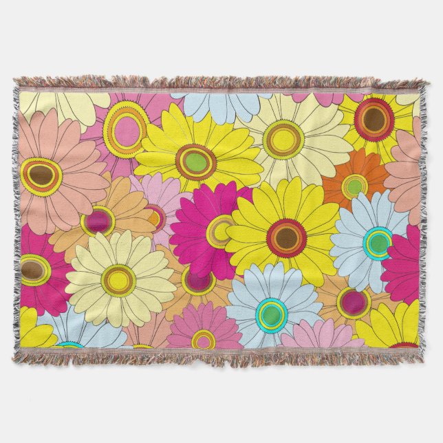 floral pattern throw blanket (Front)