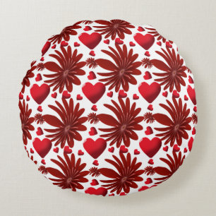 Floral pattern  throw blanket round cushion